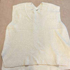 H&M White V-Neck Vest